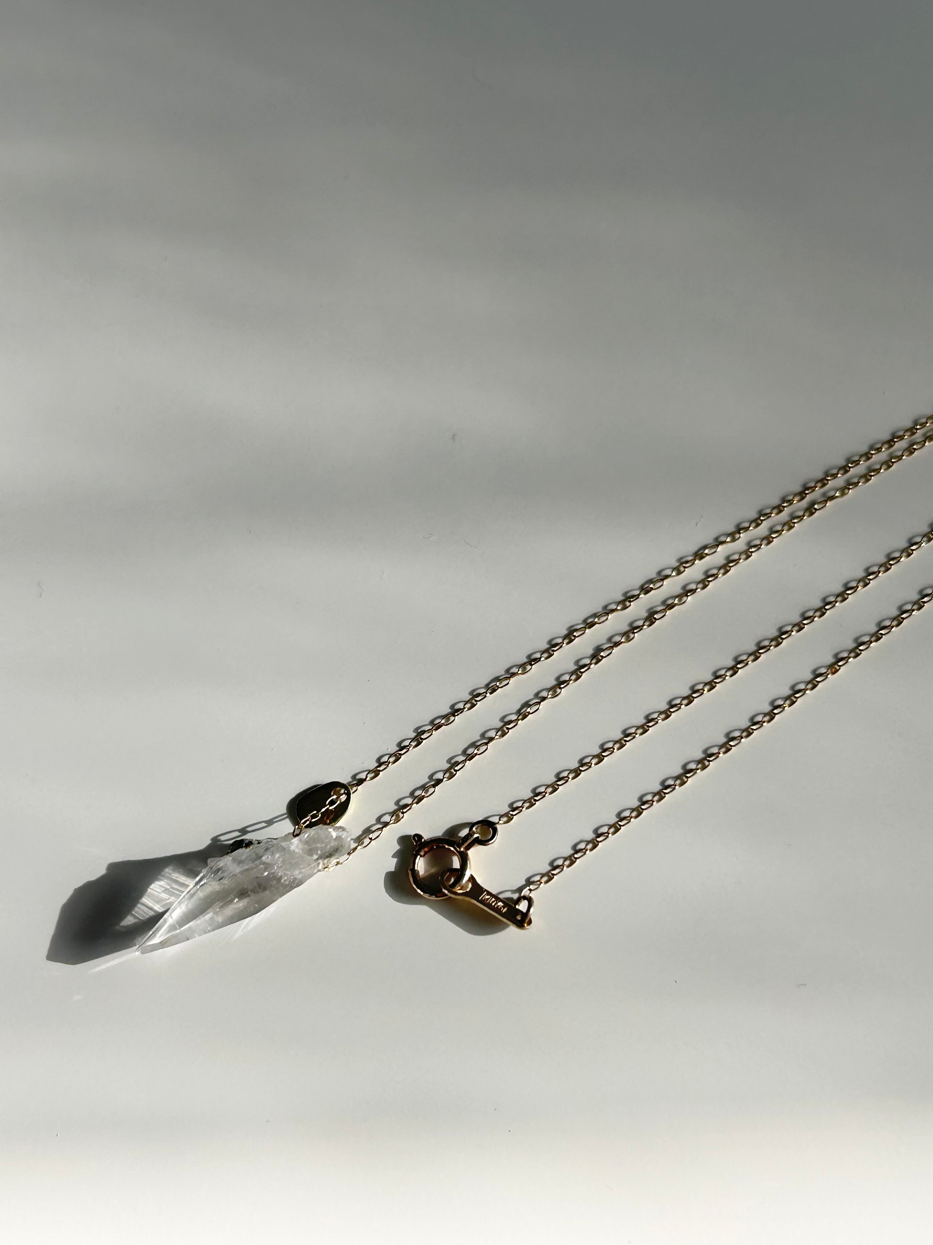 Ganesh Himal crystal. 10k necklace