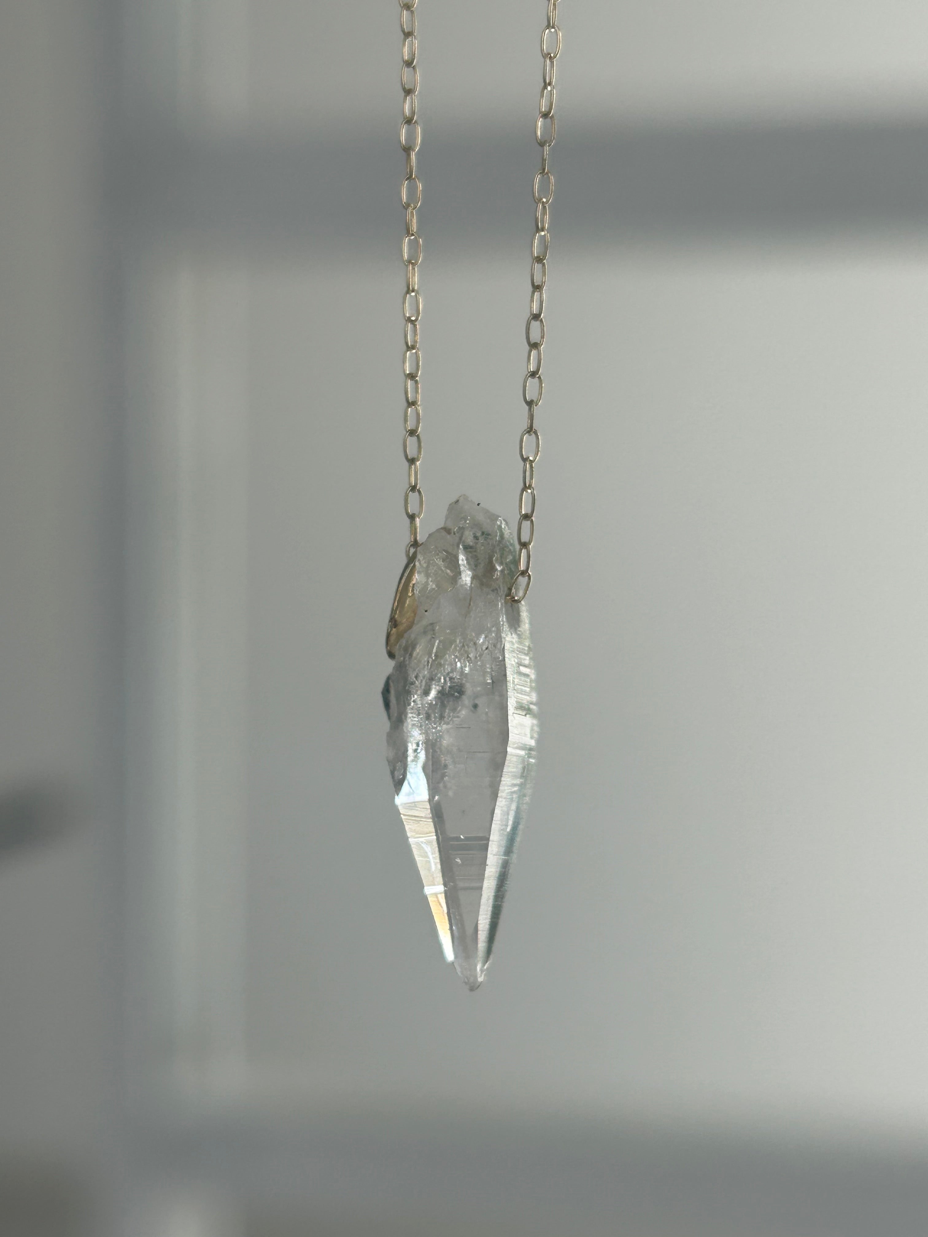 Ganesh Himal crystal. 10k necklace