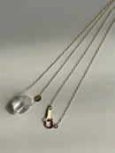 Lemurian seed crystal. 10k necklace
