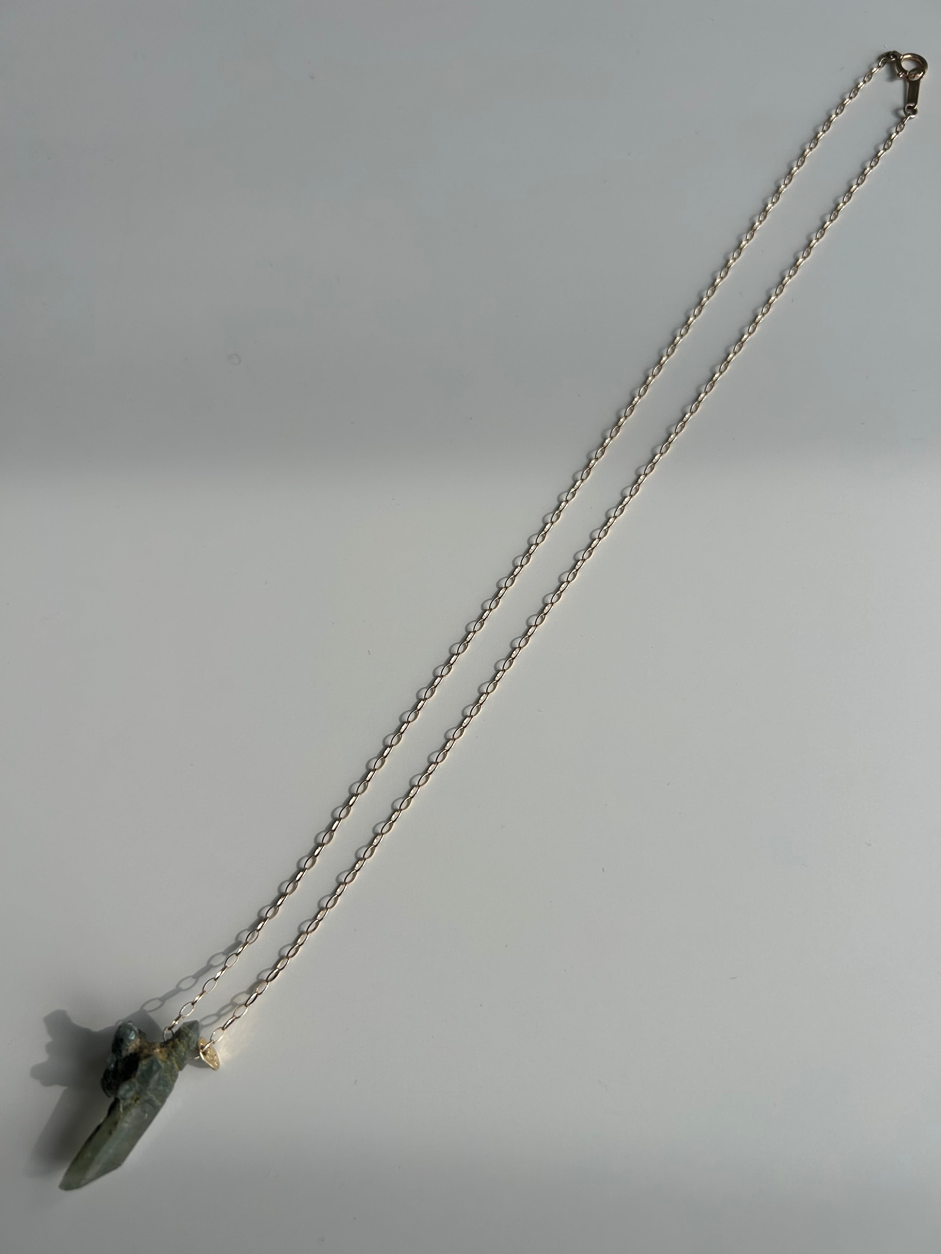 Himarayan crystal. 10k necklace